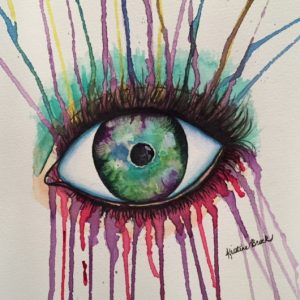 contemporary painting of an eye