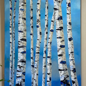 Beautiful Blue Birches by Evalyn Maghakian
