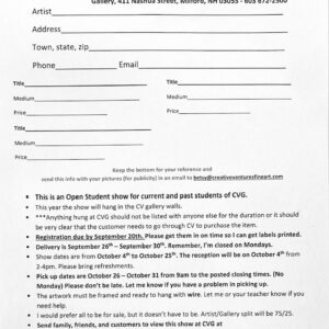 Prospectus for 2025 Student Show and Sale