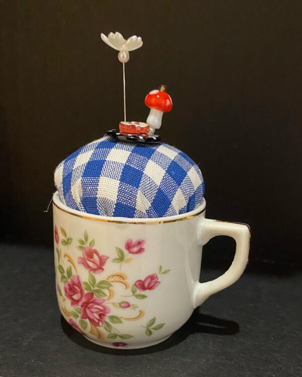 Floral Demitasse Pincushion by Tara Van Meter
