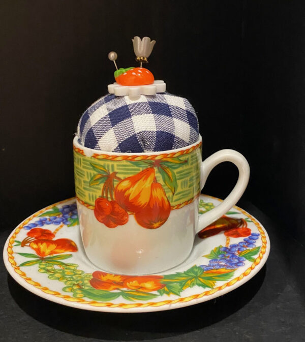 Pear Demitasse Pincushion by Tara Van Meter