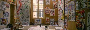 Art studio of artist