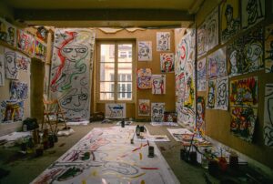 Art studio of artist