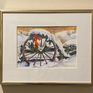 Wagon Wheel in Snow by Susan Peterson