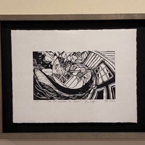 Framed black and white print, "The Anticipation of Home" by Alexander Haas, signed and dated Feb 2020.