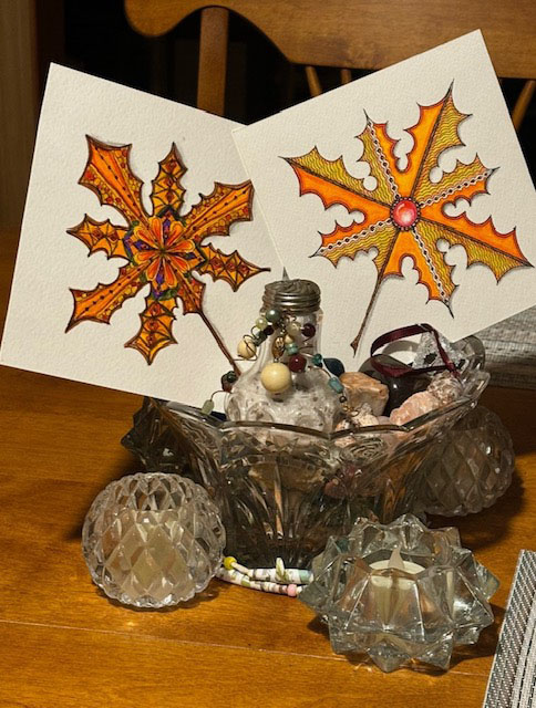Autumn Zentangle Leaf by Lynda Abbot